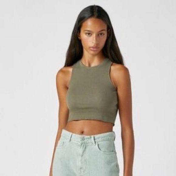 Pull&Bear Green Cropped - Picture 2 of 5